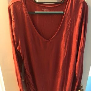 Long sleeve maternity top- rust color